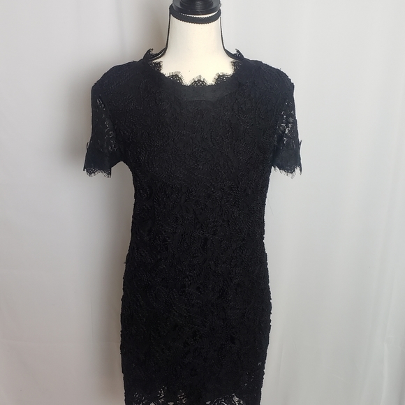 Zara Black Lace Dress, Stretch - Picture 3 of 11